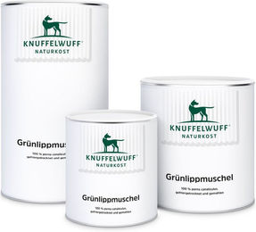 Produktbild von Knuffelwuff Grünlippmuschelpulver Gelenk-Supplement für Hunde aller Altersstufen