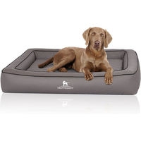 Produktbild von Knuffelwuff Hampstead Orthopädisches Hundebett aus Kunstleder für Riesenrassen Grau XXL