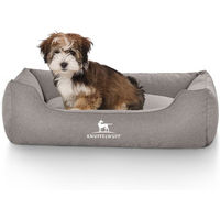 Produktbild von Knuffelwuff Hundebett Crispino aus Velours Grau M-L allergikerfreundlich