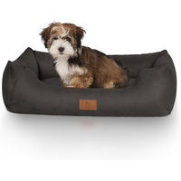 Produktbild von Knuffelwuff Hundebett Dreamline aus Velours Schwarz M-L allergikerfreundlich