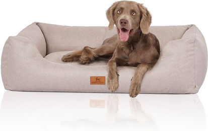 Produktbild von Knuffelwuff Hundebett Emma aus Velours in Beige allergikerfreundlich