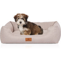 Produktbild von Knuffelwuff Hundebett Emma aus Velours in Beige Größe L allergikerfreundlich