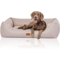Produktbild von Knuffelwuff Hundebett Emma aus Velours XXL Beige allergikerfreundlich