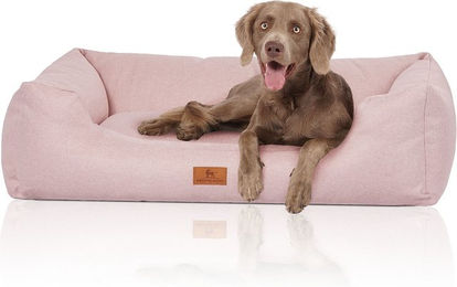Knuffelwuff Hundebett Emma Velours Rosa XL 105 x 75cm Allergikerfreundlich – Bild 1 von 3