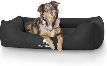 Knuffelwuff Hundebett Finlay aus Nylon Schwarz für Riesenrassen – Bild 1 von 9