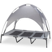 Produktbild von Knuffelwuff Hundebett In und Outdoor mit Sonnenschutz Dach Grau