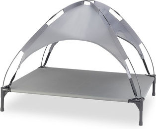 Produktbild von Knuffelwuff Hundebett In und Outdoor mit Sonnenschutz Dach Grau XL 105x86x85cm