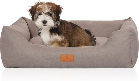 Knuffelwuff Hundebett Lotte aus Velours Grau S Allergikerfreundlich – Bild 1 von 8