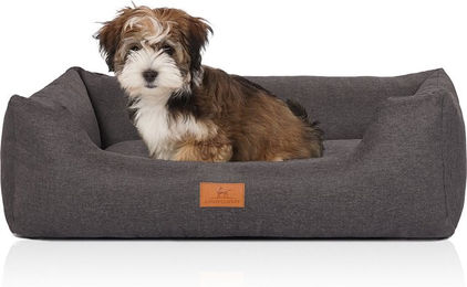 Knuffelwuff Hundebett Lotte Velours Grau M-L Allergikerfreundlich – Bild 1 von 8