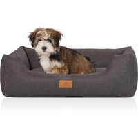 Produktbild von Knuffelwuff Hundebett Lotte Velours Grau M-L Allergikerfreundlich