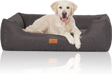 Knuffelwuff Hundebett Lotte Velours Grau XXL für große Hunde allergikerfreundlich und gelenkschonend – Bild 1 von 4