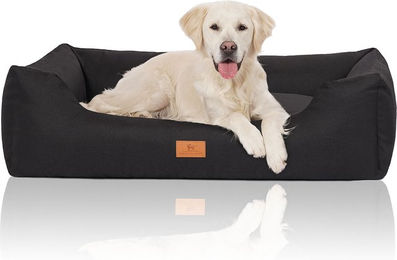 Knuffelwuff Hundebett Lotte Velours Schwarz XXL allergikerfreundlich und gelenkschonend – Bild 1 von 3