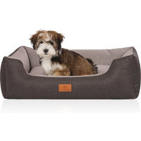 Produktbild von Knuffelwuff Hundebett Luke aus Velours Schwarz-Grau Größe M-L Allergikerfreundlich