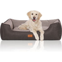 Produktbild von Knuffelwuff Hundebett Luke aus Velours XXL Schwarz-Grau allergikerfreundlich