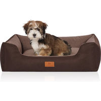 Produktbild von Knuffelwuff Hundebett Luke Velours Braun S 70 x 50cm Allergikerfreundlich