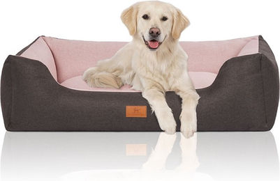 Knuffelwuff Hundebett Luke Velours Schwarz-Rosa XL allergikerfreundlich - 1 Stk. – Bild 1 von 4