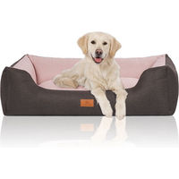 Produktbild von Knuffelwuff Hundebett Luke Velours Schwarz-Rosa XL allergikerfreundlich - 1 Stk.