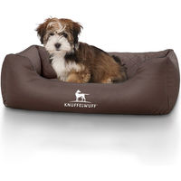 Produktbild von Knuffelwuff Hundebett Milan aus laser-gestepptem Kunstleder Braun S 70 x 50cm