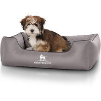 Produktbild von Knuffelwuff Hundebett Milan aus laser-gestepptem Kunstleder Grau M-L 85 x 63cm - 1 Stk.