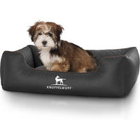 Produktbild von Knuffelwuff Hundebett Milan aus laser-gestepptem Kunstleder Schwarz S 70 x 50cm