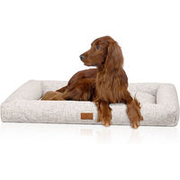 Produktbild von Knuffelwuff Hundebett Nivaro Box aus weichem Webstoff Beige M-L 82 x 62cm