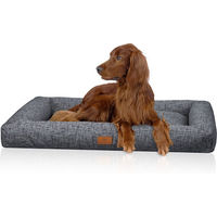 Produktbild von Knuffelwuff Hundebett Nivaro Box XL 101 x 72cm Dunkelgrau aus weichem Webstoff
