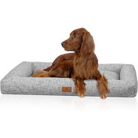 Produktbild von Knuffelwuff Hundebett Nivaro Box XL aus weichem Webstoff Hellgrau 101 x 72cm