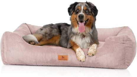 Knuffelwuff Hundebett Olivia aus Cord in Rosa Größe L – Bild 1 von 10