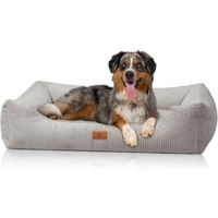 Produktbild von Knuffelwuff Hundebett Olivia S aus Cord in Grau 70 x 50cm mit abnehmbarem waschbarem Bezug