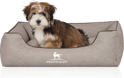 Knuffelwuff Hundebett Scottsdale aus Kunstleder Grau Größe S 70 x 50cm – Bild 1 von 8