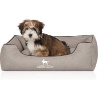 Produktbild von Knuffelwuff Hundebett Scottsdale aus Kunstleder Hellgrau Größe L 85 x 63cm