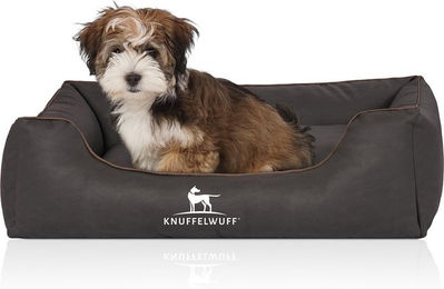 Knuffelwuff Hundebett Scottsdale aus Kunstleder Schwarz Größe S 70 x 50cm – Bild 1 von 5