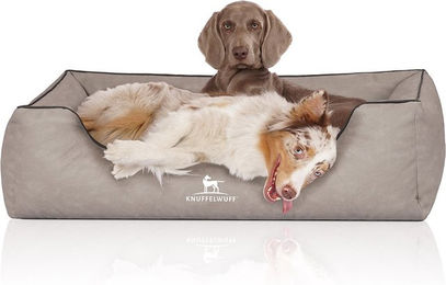 Knuffelwuff Hundebett Scottsdale aus Kunstleder XL in Grau – Bild 1 von 4