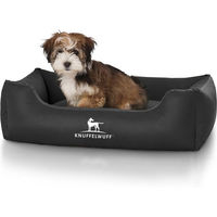 Produktbild von Knuffelwuff Hundebett Sidney aus Kunstleder Schwarz Größe S 70 x 50cm allergikerfreundlich