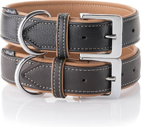 Produktbild von Knuffelwuff Hundehalsband Arcadia aus weichem Echtleder in Schwarz
