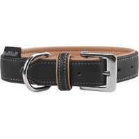 Produktbild von Knuffelwuff Hundehalsband Arcadia aus weichem Echtleder Schwarz 45-52 cm
