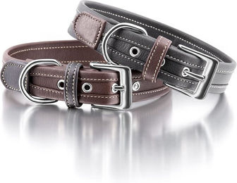 Produktbild von Knuffelwuff Hundehalsband Midpines aus Echtleder in Braun oder Schwarz