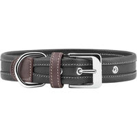 Produktbild von Knuffelwuff Hundehalsband Midpines aus weichem Leder Schwarz 30-37cm