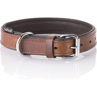 Produktbild von Knuffelwuff Hundehalsband Ticino aus weichem Echtleder Braun 55-65cm