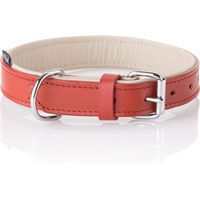 Produktbild von Knuffelwuff Hundehalsband Ticino aus weichem Echtleder in Rot 28-36cm