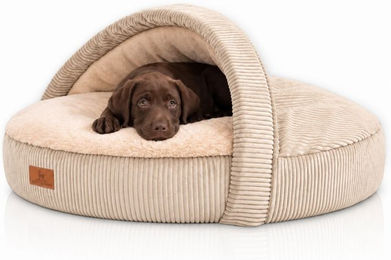 Knuffelwuff Hundehöhle Colville aus Cord mit Kaninchen Fellimitat – Bild 1 von 1