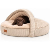 Produktbild von Knuffelwuff Hundehöhle Colville aus Cord mit Kaninchen Fellimitat Beige ø120cm