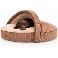 Produktbild von Knuffelwuff Hundehöhle Colville aus Cord mit Kaninchen Fellimitat Braun ø70cm