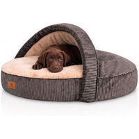 Produktbild von Knuffelwuff Hundehöhle Colville aus Cord mit Kaninchen Fellimitat braungrau ø70cm
