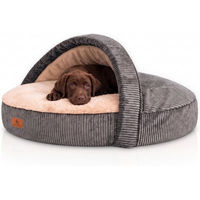 Produktbild von Knuffelwuff Hundehöhle Colville aus Cord mit Kaninchen Fellimitat Grau ø120cm