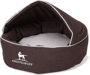 Knuffelwuff Hundehöhle Pumbaa Kuschelhöhle aus Velours Braun Größe L – Bild 1 von 2