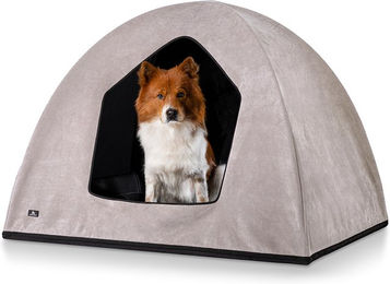 Produktbild von Knuffelwuff Hundehöhle Yucatan Kuschelhöhle aus Velours Beige M-L 90 x 70 x 70cm