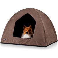 Produktbild von Knuffelwuff Hundehöhle Yucatan Kuschelhöhle aus Velours Braun M-L 90 x 70 x 70cm