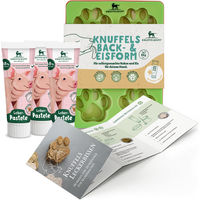 Produktbild von Knuffelwuff Hundekekse und Hundeeis Set mit Silikonformen, Rezepten und Tubensnack Leber-Pastete für Welpen, getreidefrei und glutenfrei