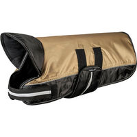 Produktbild von Knuffelwuff Hundemantel aus wasserabweisendem Funktionstextil mit Kragen und Reflektoren Braun/Schwarz 60cm